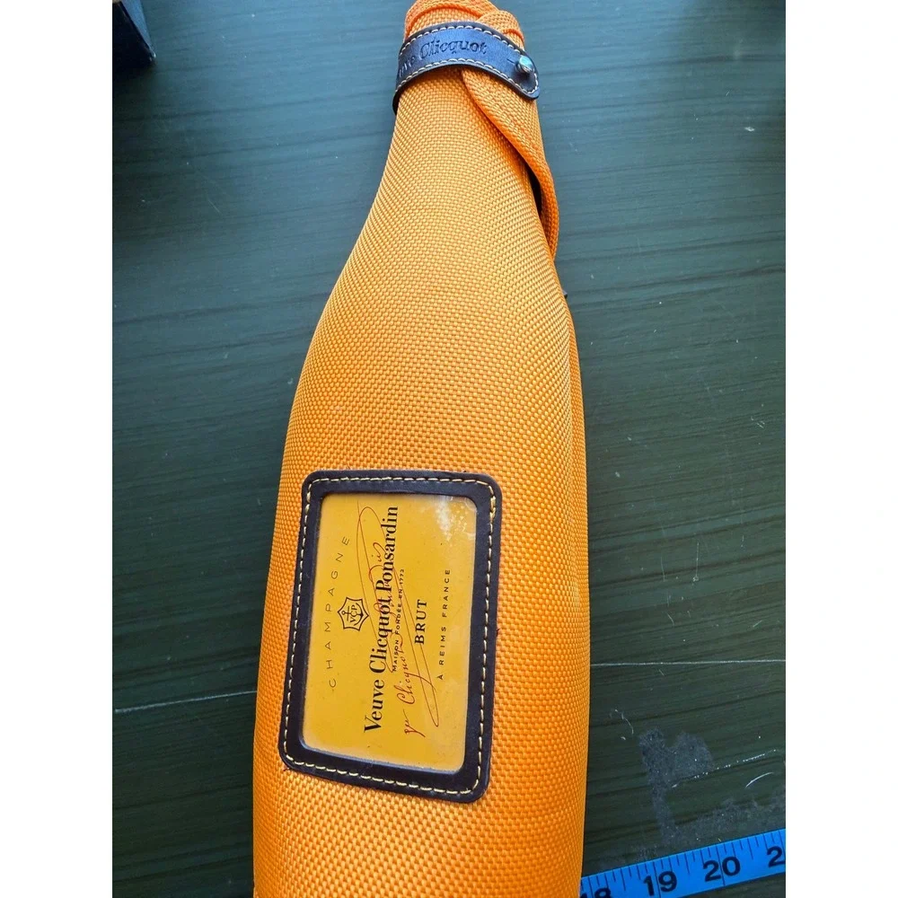 Veuve Clicquot Orange Insulated Champagne Bottle Cooler Sleeve Zippered Carrier